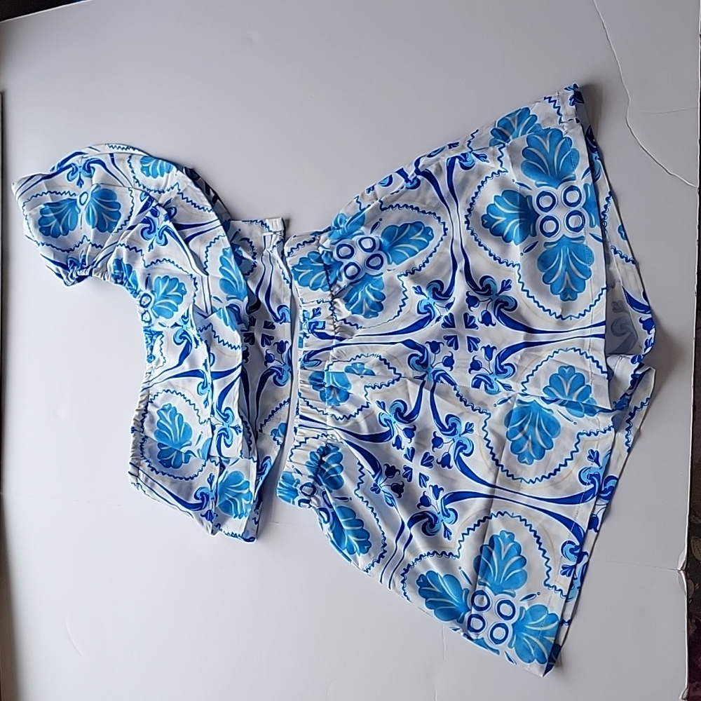 SHEIN Blue & White 2 piece Shorts & Top Size XS 2